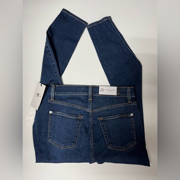 7 For All Mankind Jeans 26 High Waist Ankle Skinny Fletcher Drive! NWT! - Picture 8 of 10